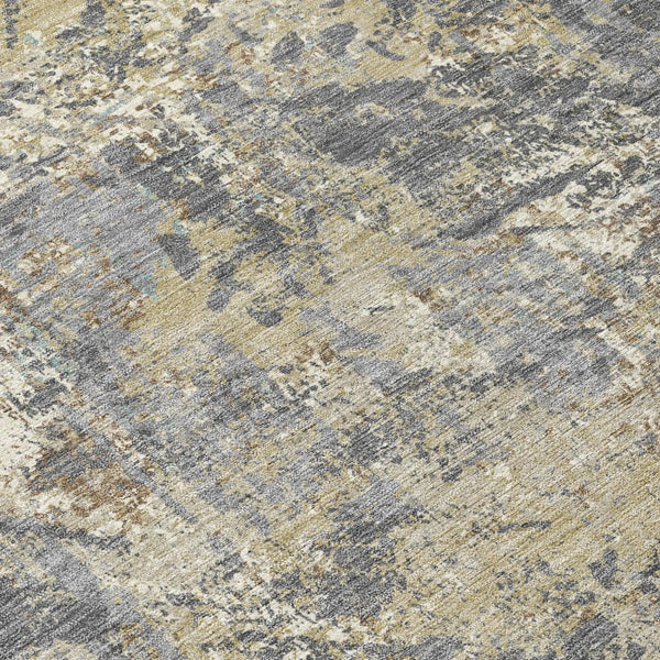 10' X 14' Gray And Khaki Abstract Washable Indoor Outdoor Area Rug Homeroots Outdoor