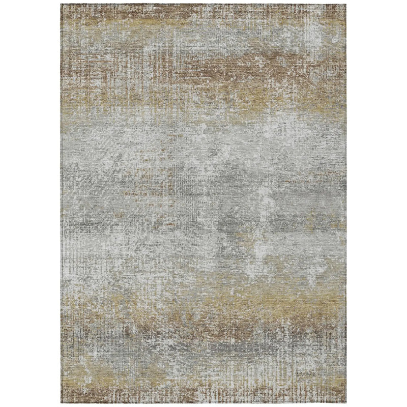 10' X 14' Gray And Khaki Abstract Washable Indoor Outdoor Area Rug Homeroots Outdoor