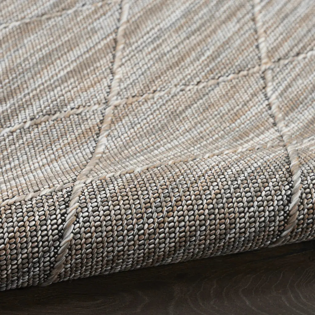 10' X 14' Gray And Light Gray Geometric Indoor Outdoor Area Rug Homeroots Outdoor