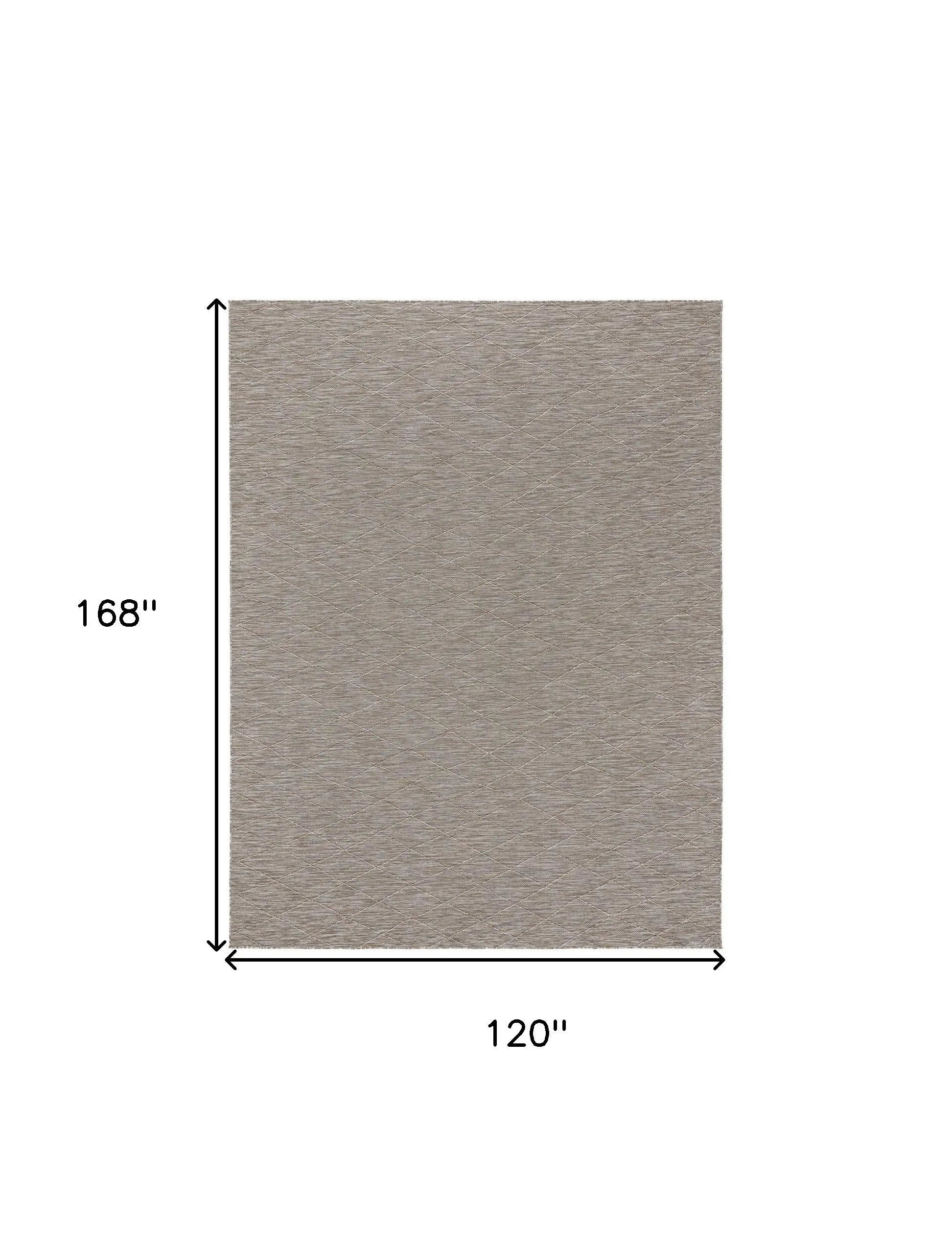 10' X 14' Gray And Light Gray Geometric Indoor Outdoor Area Rug Homeroots Outdoor