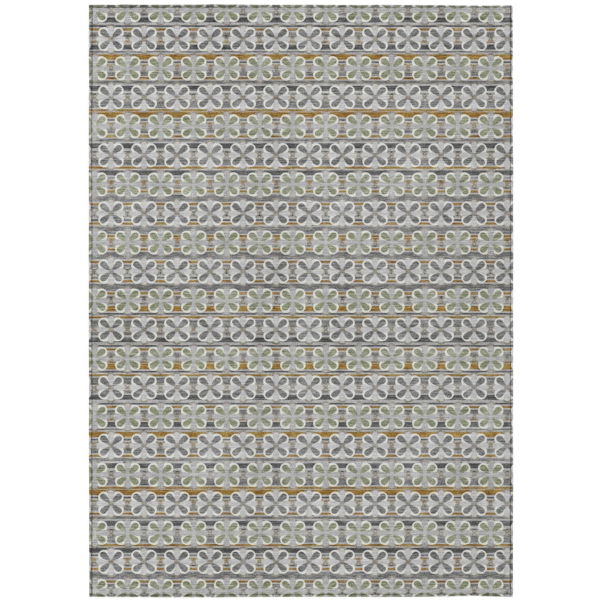 10' X 14' Gray And Pink Striped Washable Indoor Outdoor Area Rug Homeroots Outdoor