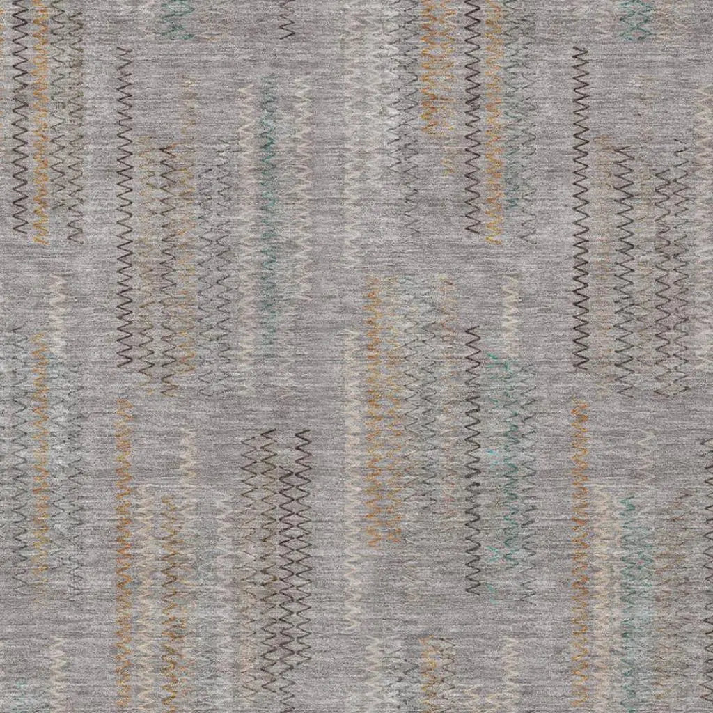 10' X 14' Gray And Silver Abstract Washable Indoor Outdoor Area Rug Homeroots Outdoor