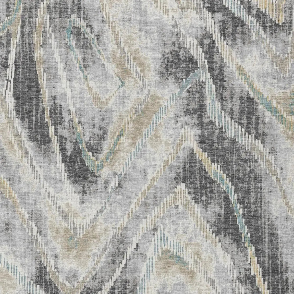 10' X 14' Gray And Silver Abstract Washable Indoor Outdoor Area Rug Homeroots Outdoor