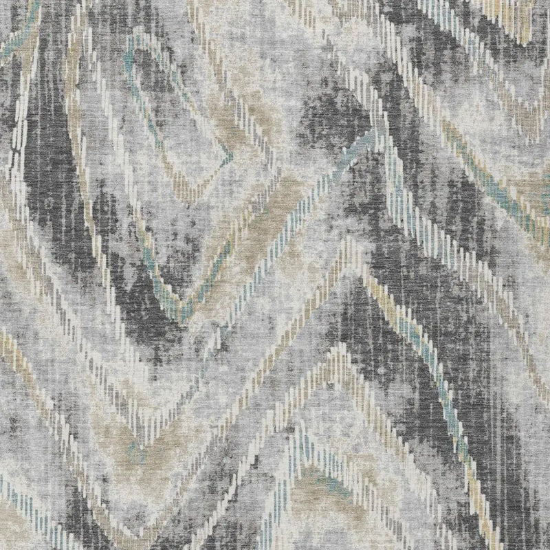 10' X 14' Gray And Silver Abstract Washable Indoor Outdoor Area Rug Homeroots Outdoor