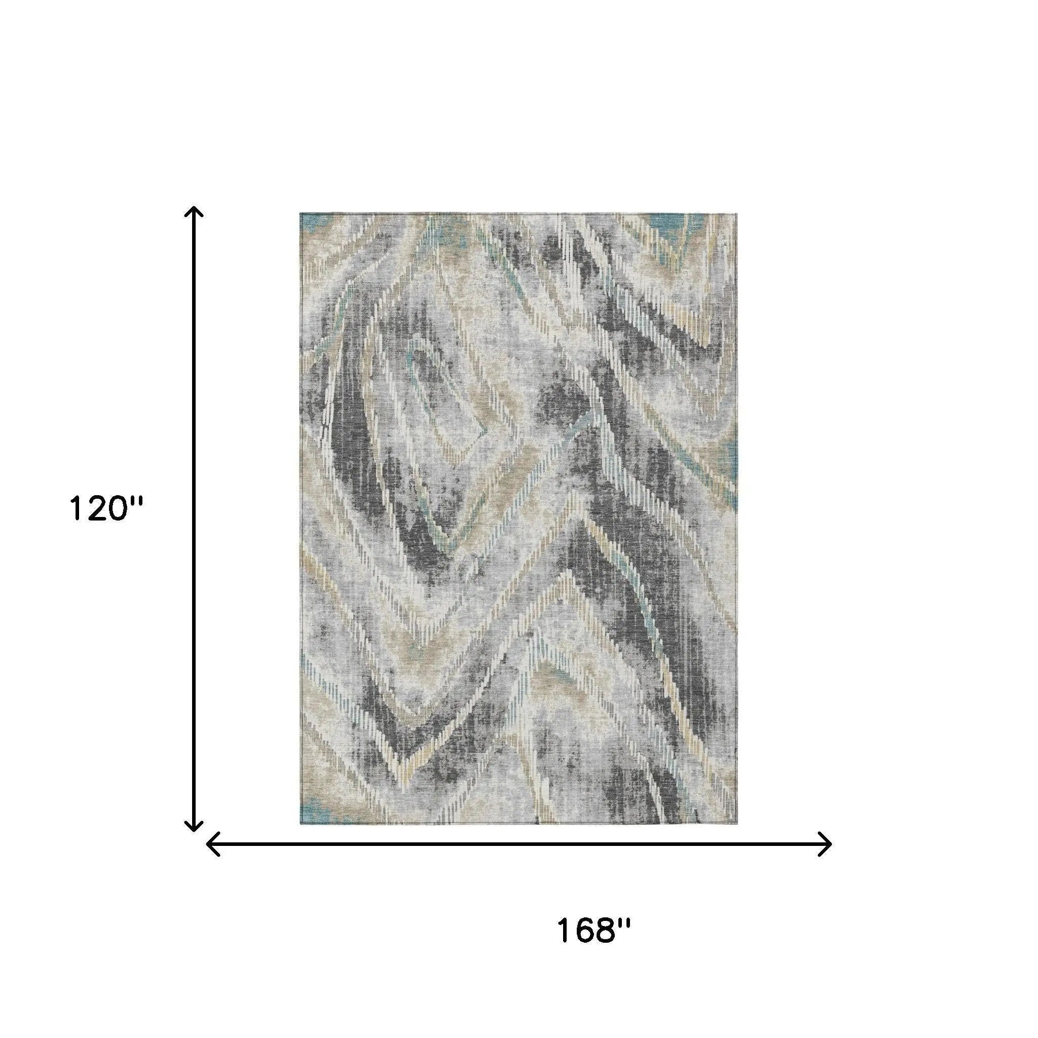 10' X 14' Gray And Silver Abstract Washable Indoor Outdoor Area Rug Homeroots Outdoor