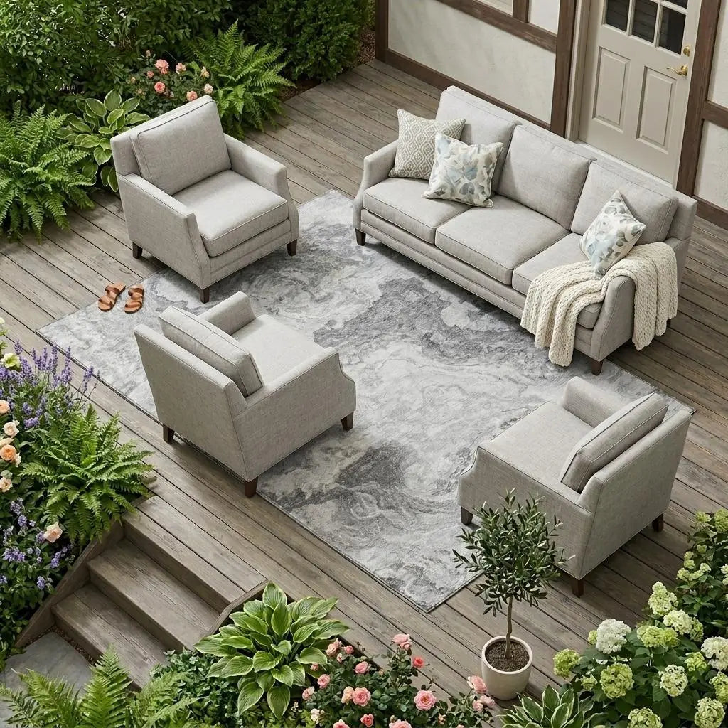 10' X 14' Gray And Silver Abstract Washable Indoor Outdoor Area Rug Homeroots Outdoor
