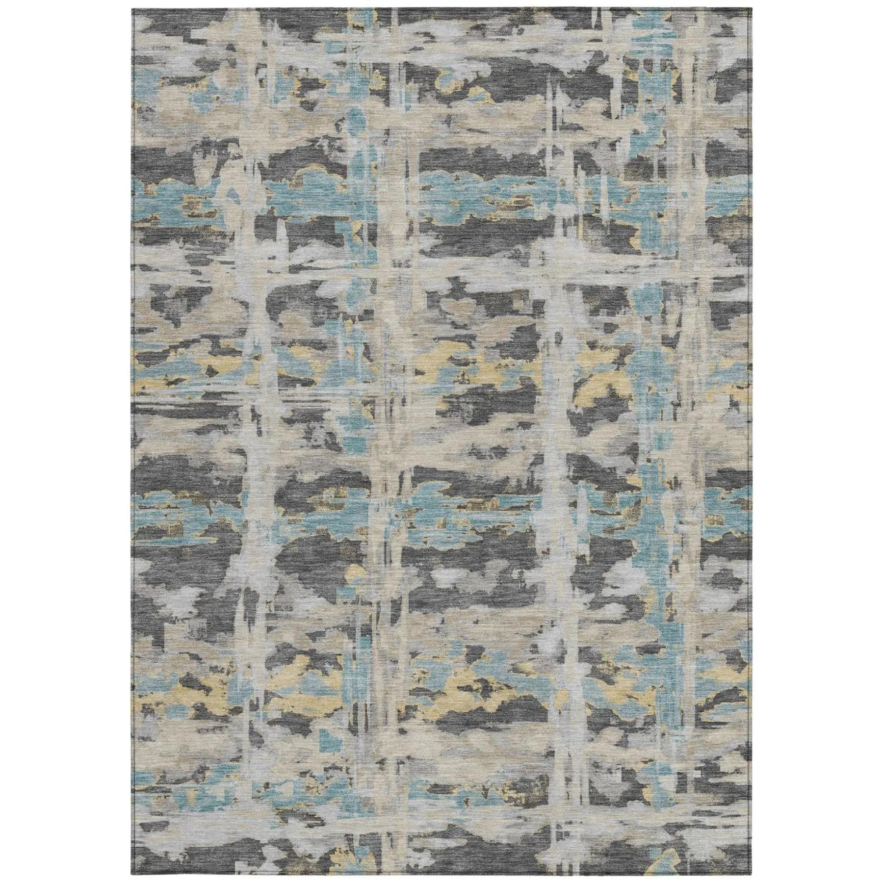 10' X 14' Gray And Silver Abstract Washable Indoor Outdoor Area Rug Homeroots Outdoor
