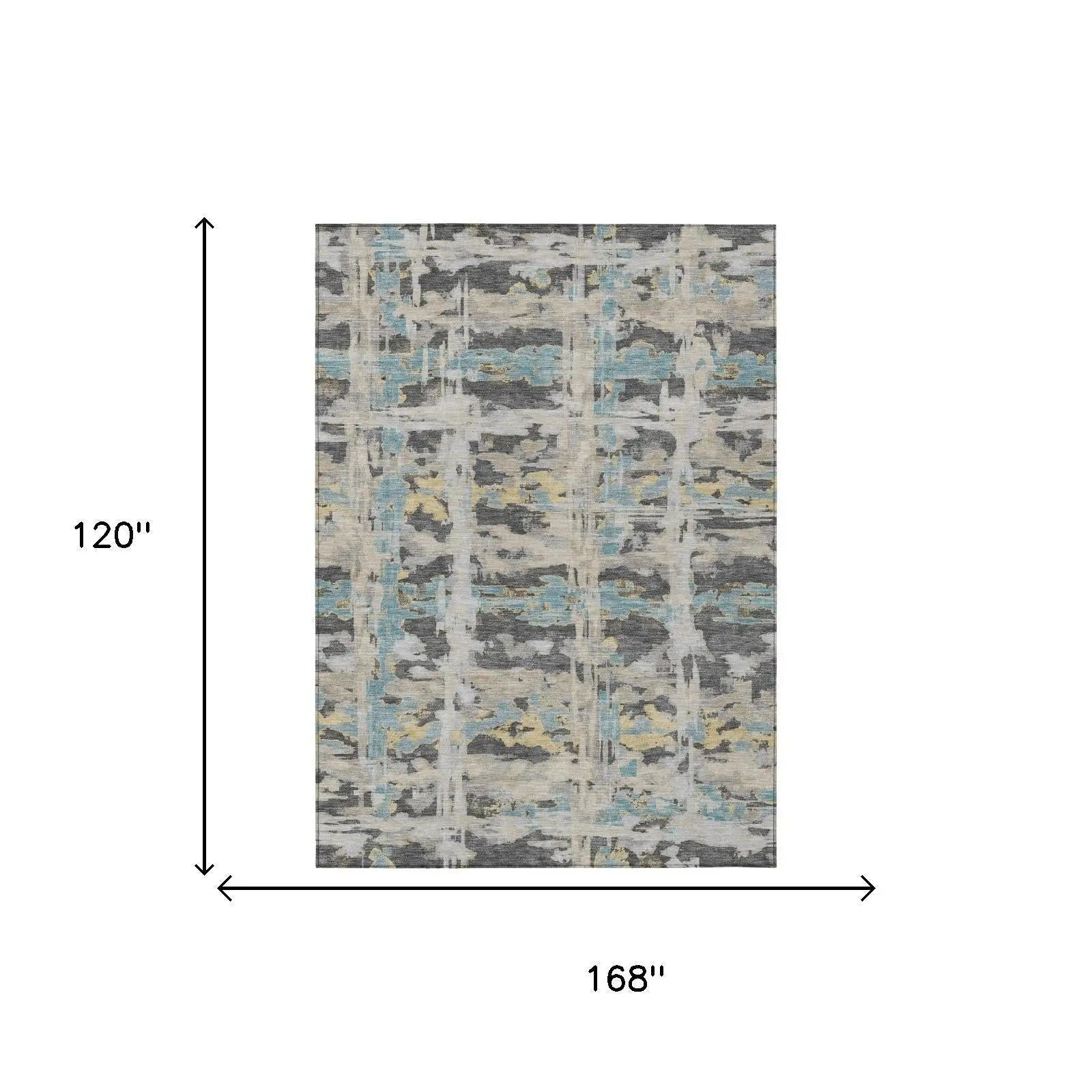 10' X 14' Gray And Silver Abstract Washable Indoor Outdoor Area Rug Homeroots Outdoor