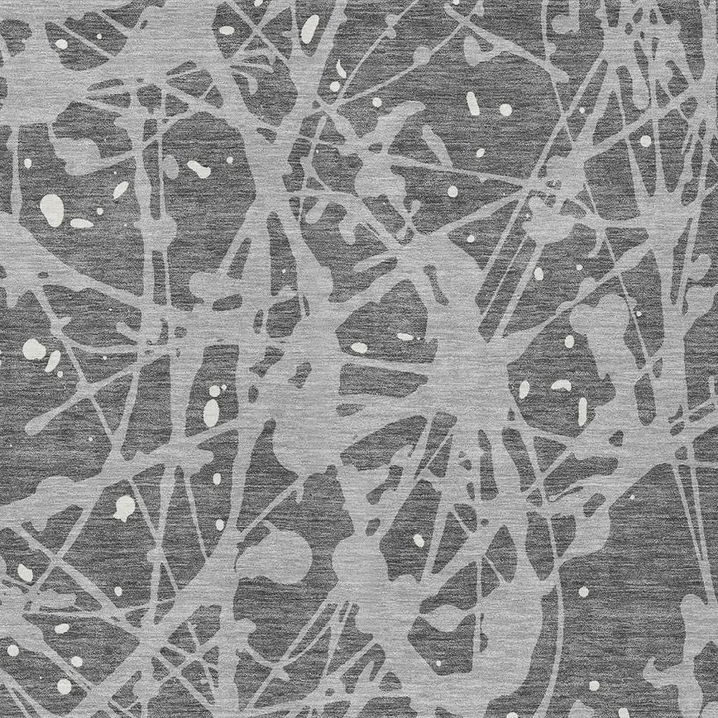 10' X 14' Gray And Silver Abstract Washable Indoor Outdoor Area Rug Homeroots Outdoor