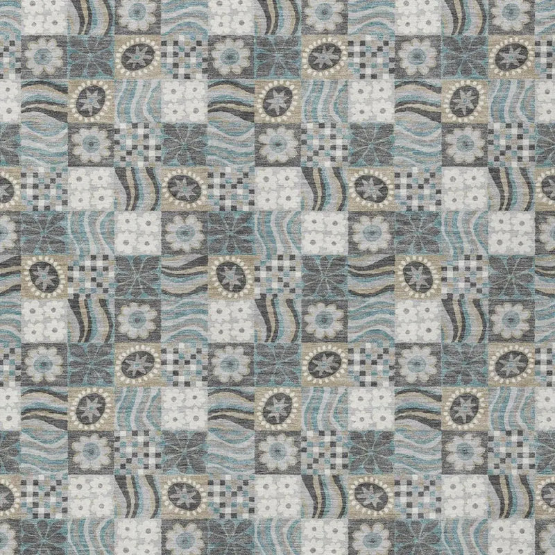 10' X 14' Gray And Silver Floral Washable Indoor Outdoor Area Rug Homeroots Outdoor