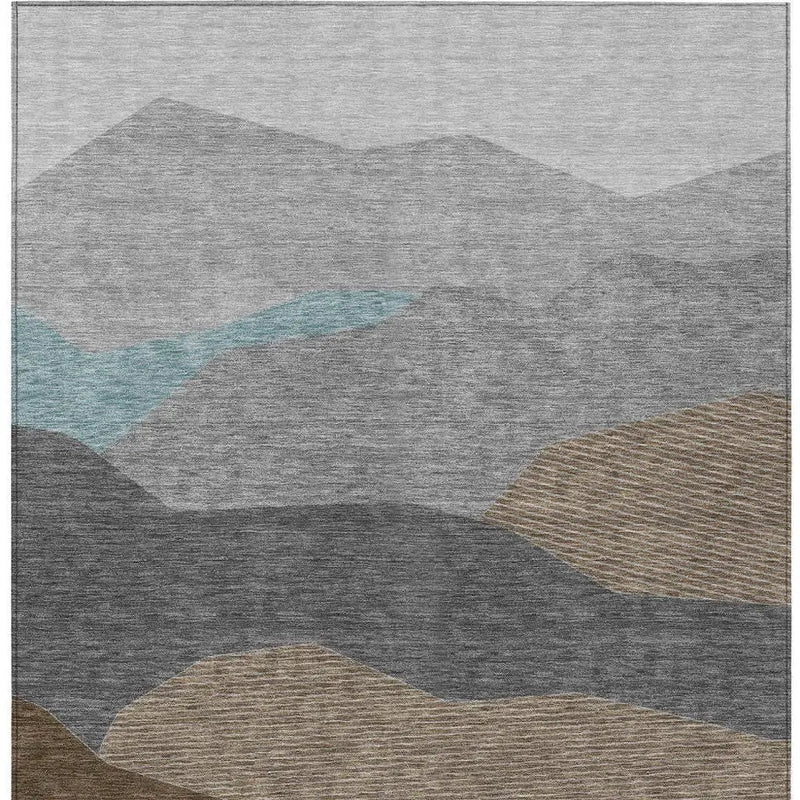 10' X 14' Gray And Silver Geometric Washable Indoor Outdoor Area Rug Homeroots Outdoor