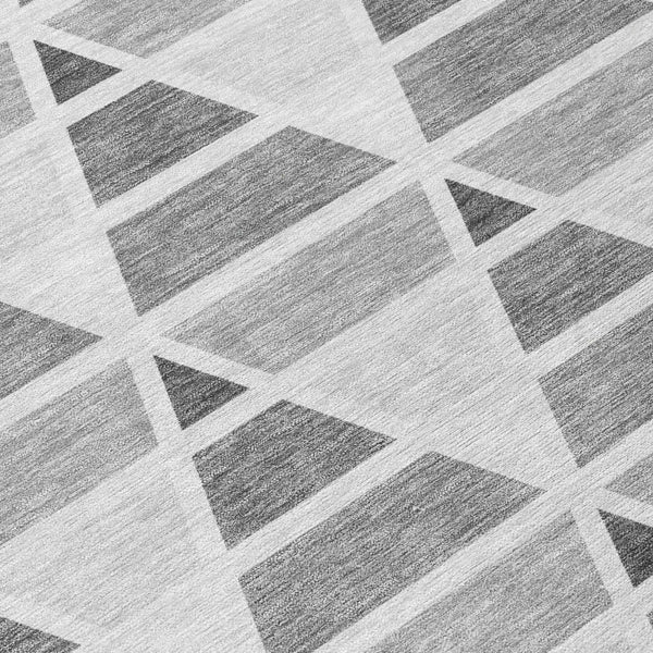 10' X 14' Gray And Silver Geometric Washable Indoor Outdoor Area Rug Homeroots Outdoor