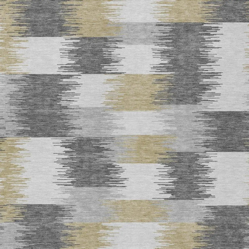 10' X 14' Gray And Silver Geometric Washable Indoor Outdoor Area Rug Homeroots Outdoor