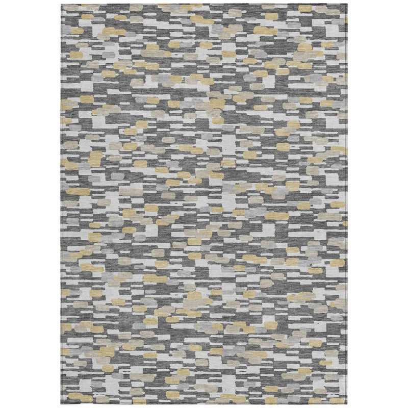 10' X 14' Gray And Silver Geometric Washable Indoor Outdoor Area Rug Homeroots Outdoor