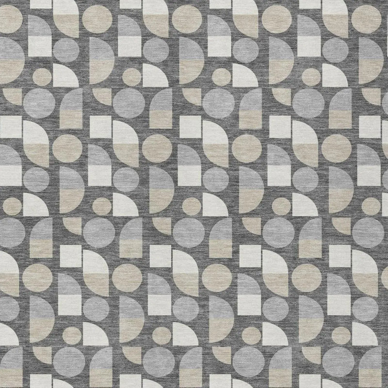 10' X 14' Gray And Silver Geometric Washable Indoor Outdoor Area Rug Homeroots Outdoor