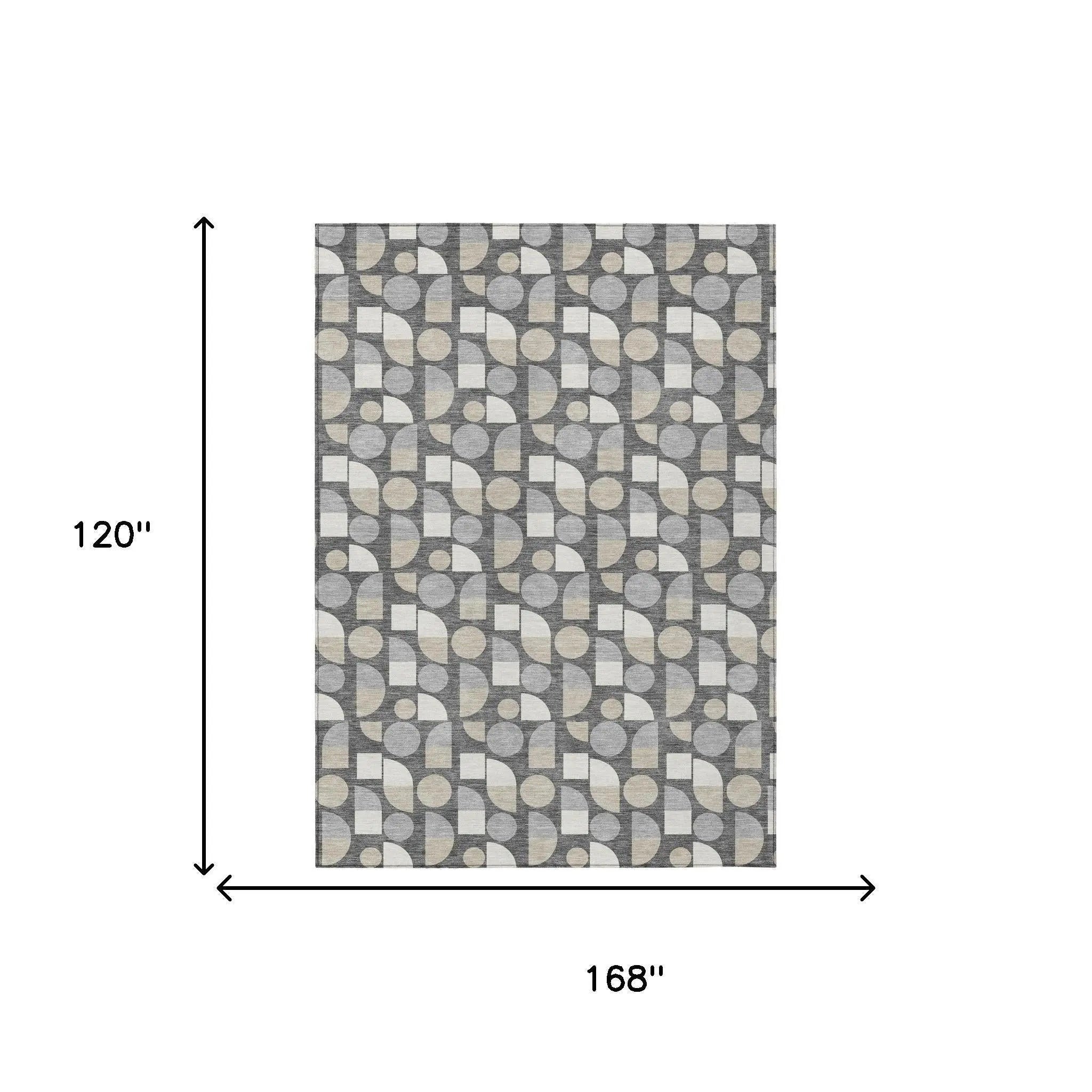 10' X 14' Gray And Silver Geometric Washable Indoor Outdoor Area Rug Homeroots Outdoor