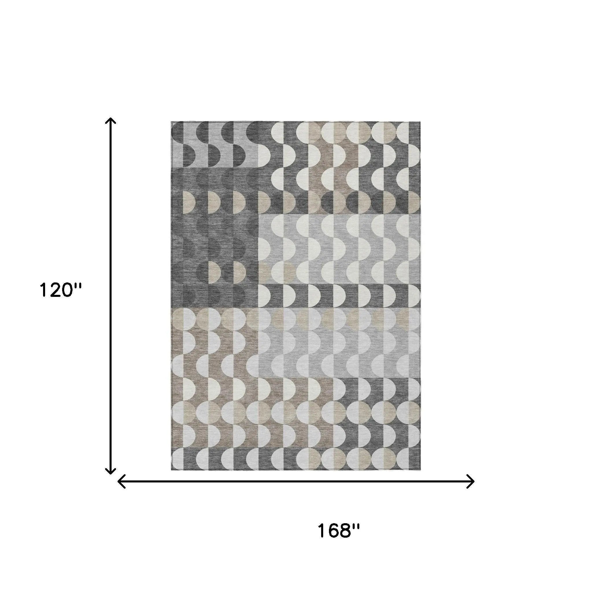 10' X 14' Gray And Silver Geometric Washable Indoor Outdoor Area Rug Homeroots Outdoor