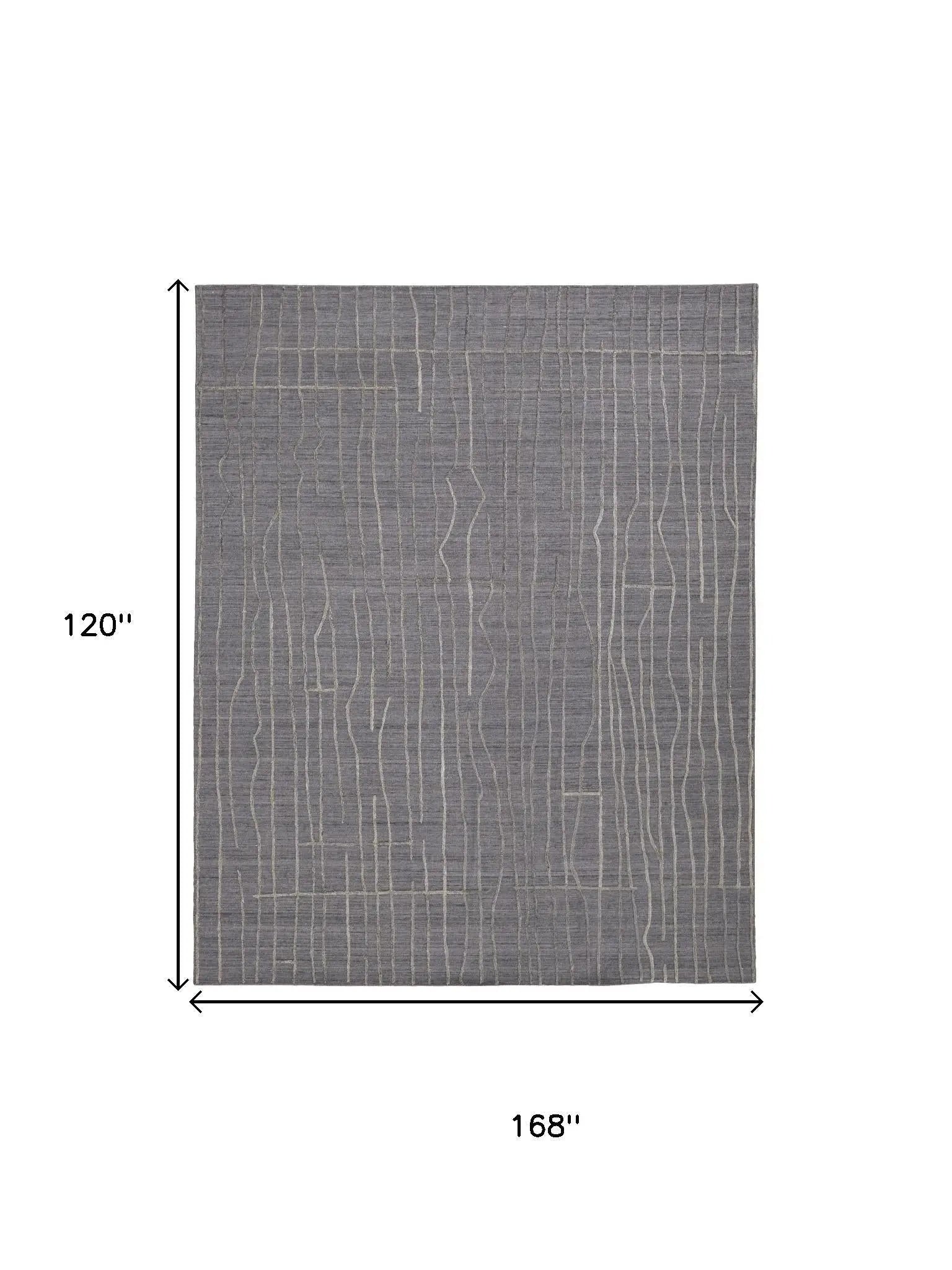 10' X 14' Gray And Silver Hand Woven Area Rug Homeroots Home Decor