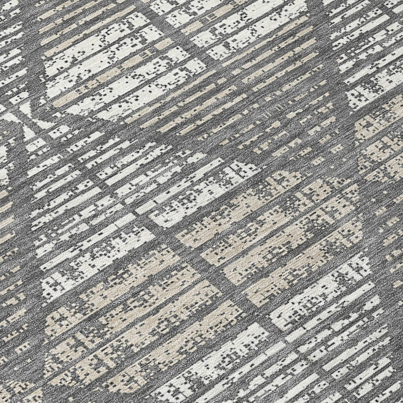 10' X 14' Gray And Taupe Geometric Washable Indoor Outdoor Area Rug Homeroots Outdoor