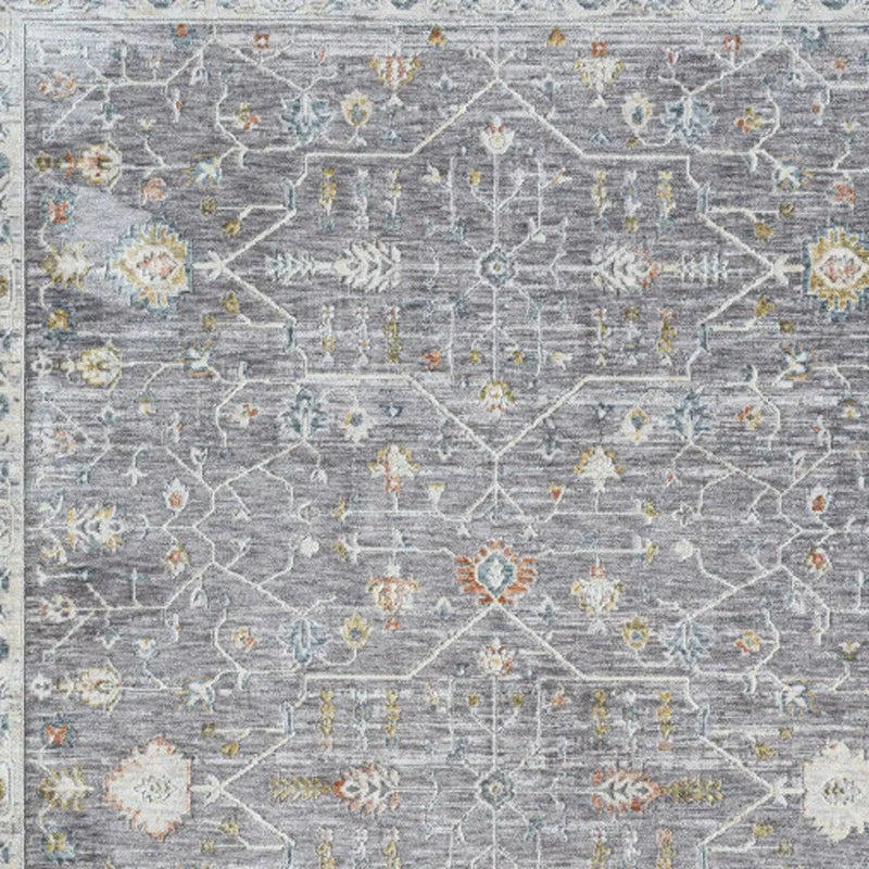 10' X 14' Gray and Ivory Floral Area Rug Homeroots Home Decor