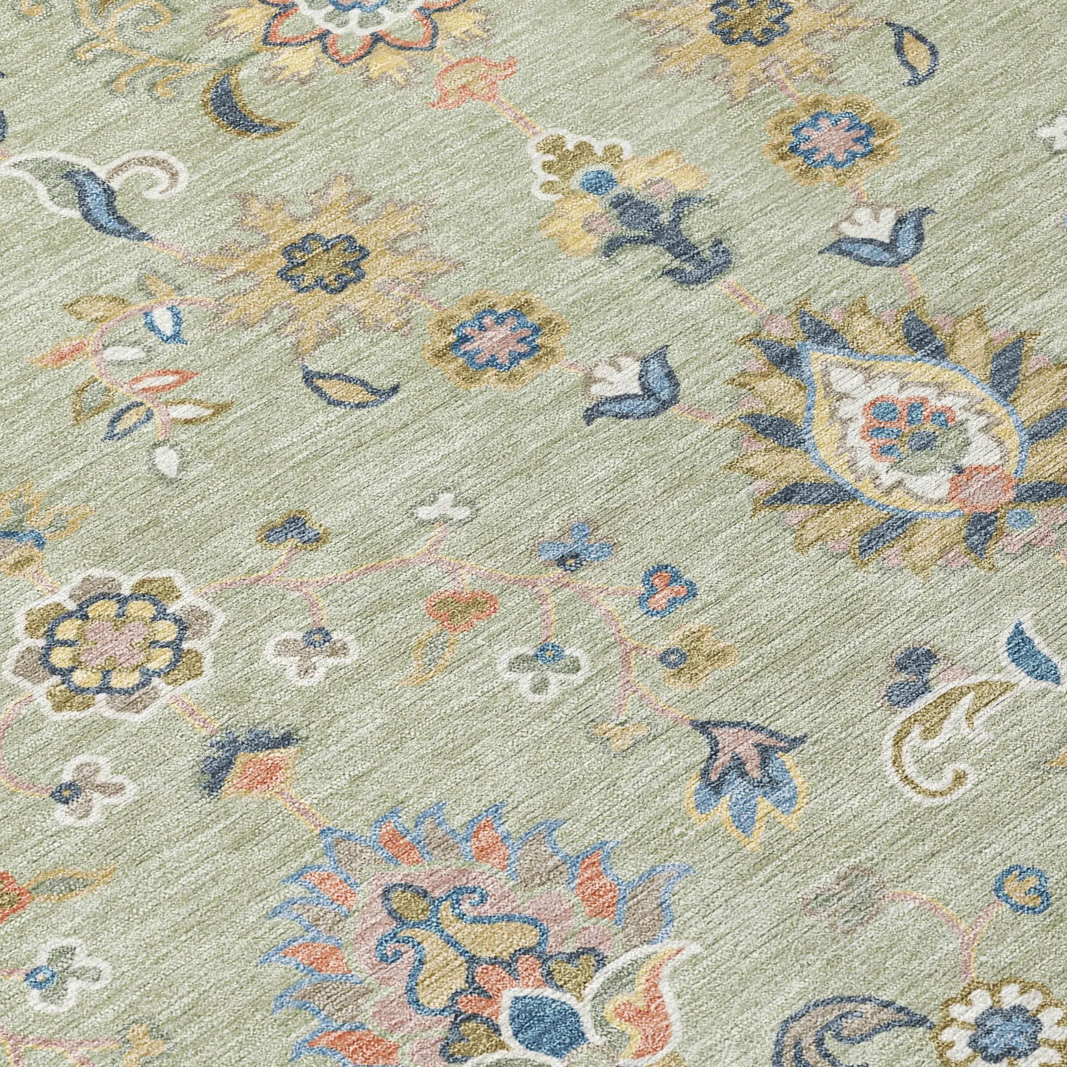 10' X 14' Green And Beige Abstract Washable Indoor Outdoor Area Rug Homeroots Outdoor