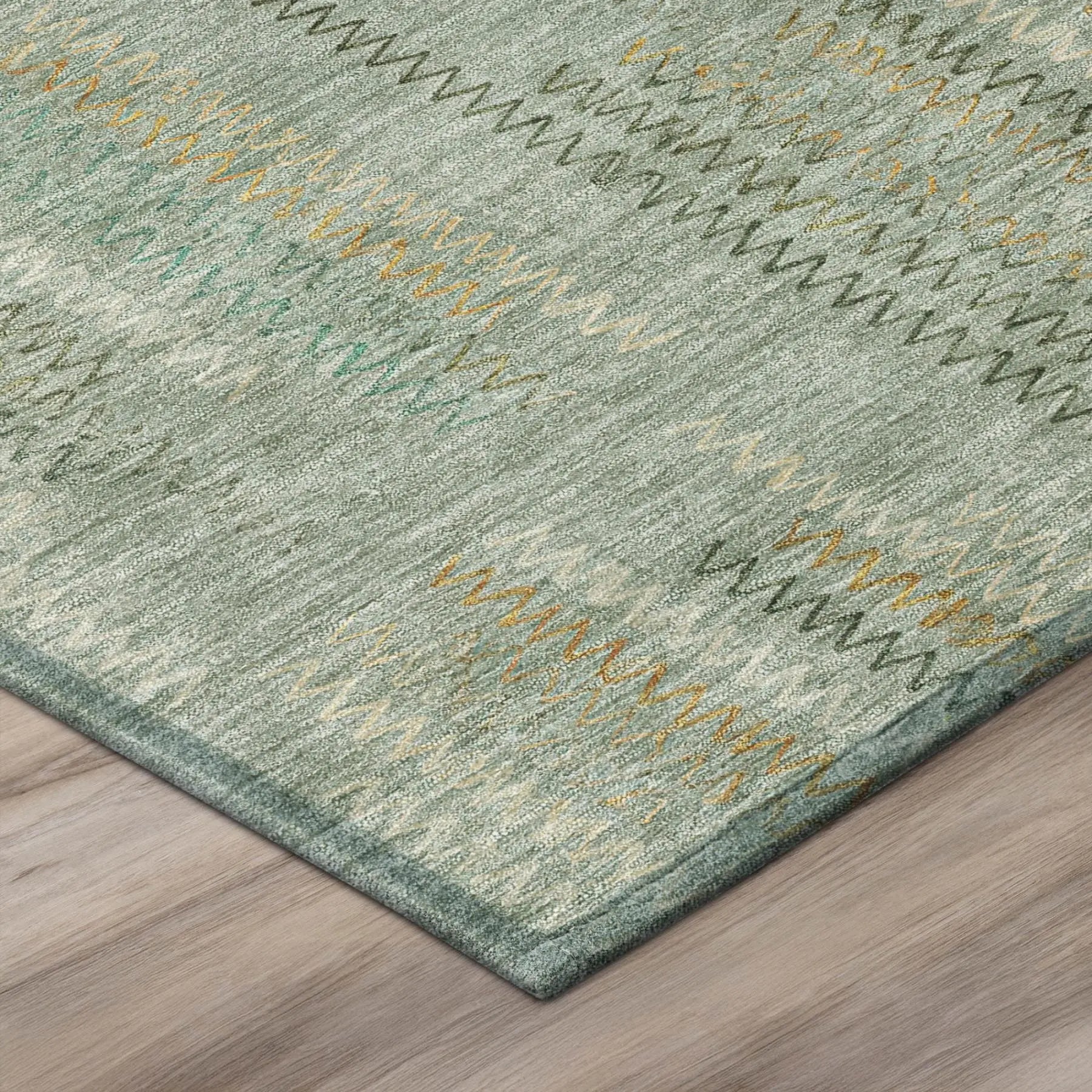 10' X 14' Green And Beige Abstract Washable Indoor Outdoor Area Rug Homeroots Outdoor