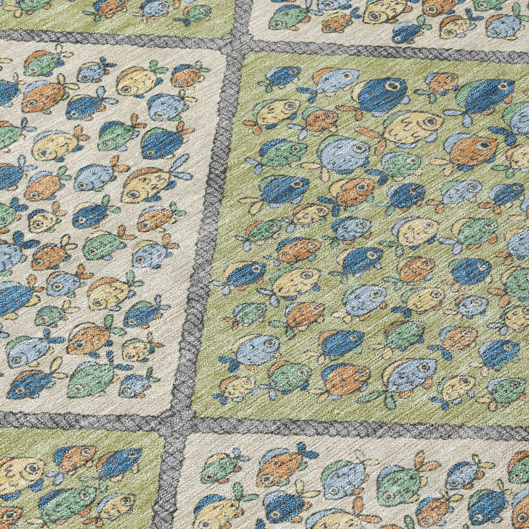 10' X 14' Green And Beige Abstract Washable Indoor Outdoor Area Rug Homeroots Outdoor