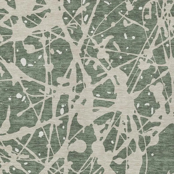 10' X 14' Green And Beige Abstract Washable Indoor Outdoor Area Rug Homeroots Outdoor