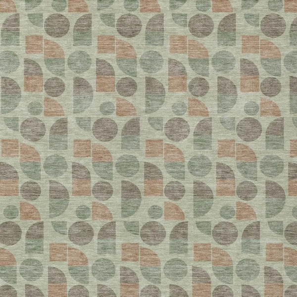 10' X 14' Green And Beige Geometric Washable Indoor Outdoor Area Rug Homeroots Outdoor