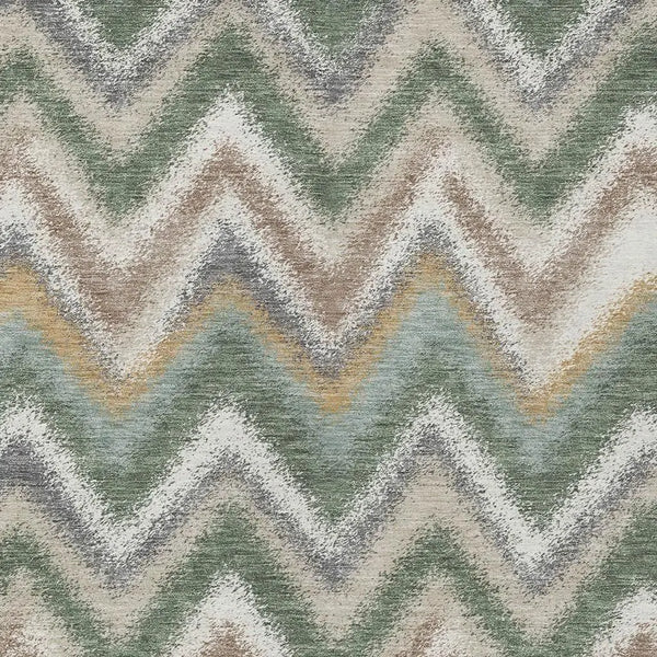 10' X 14' Green And Beige Geometric Washable Indoor Outdoor Area Rug Homeroots Outdoor