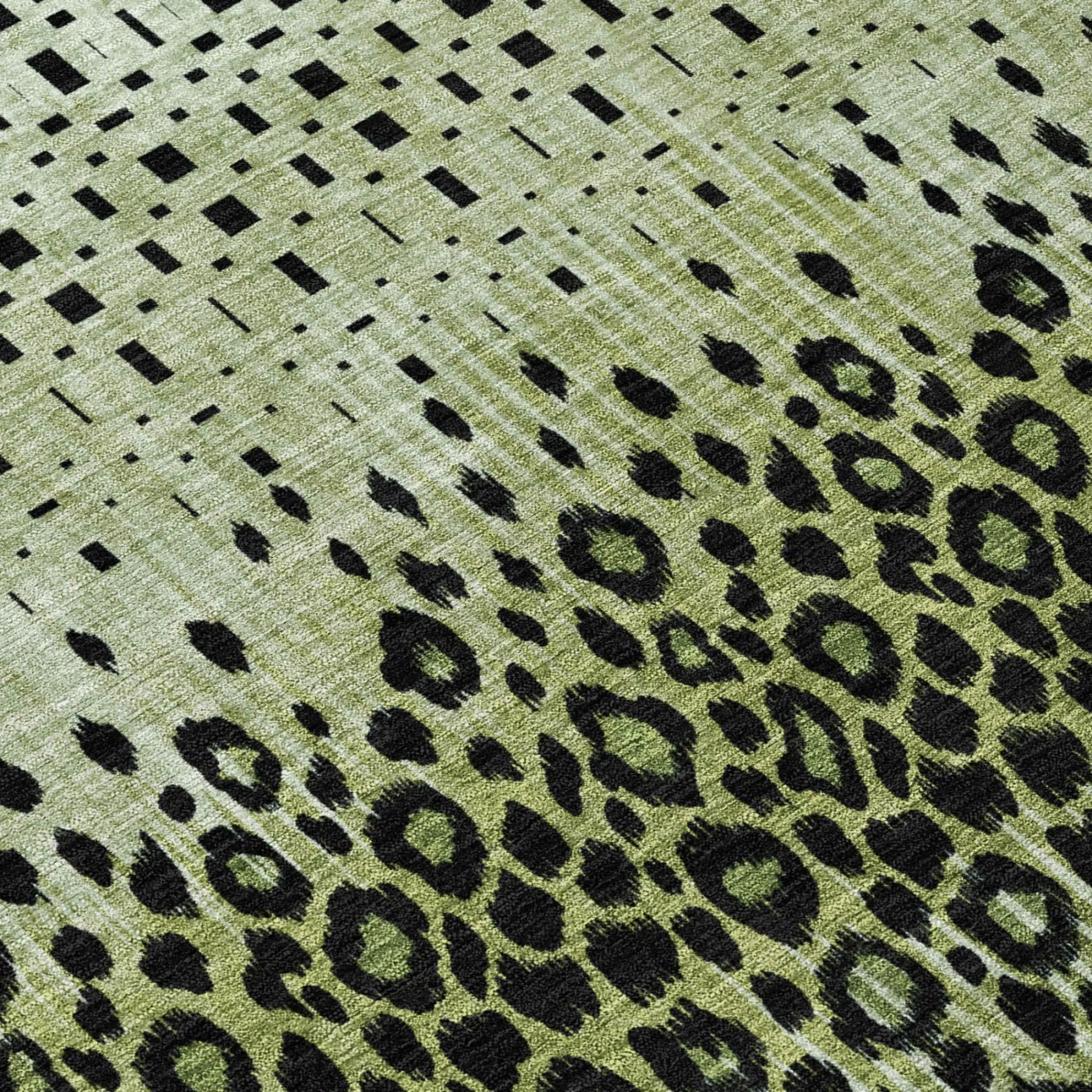 10' X 14' Green And Black Geometric Washable Indoor Outdoor Area Rug Homeroots Outdoor