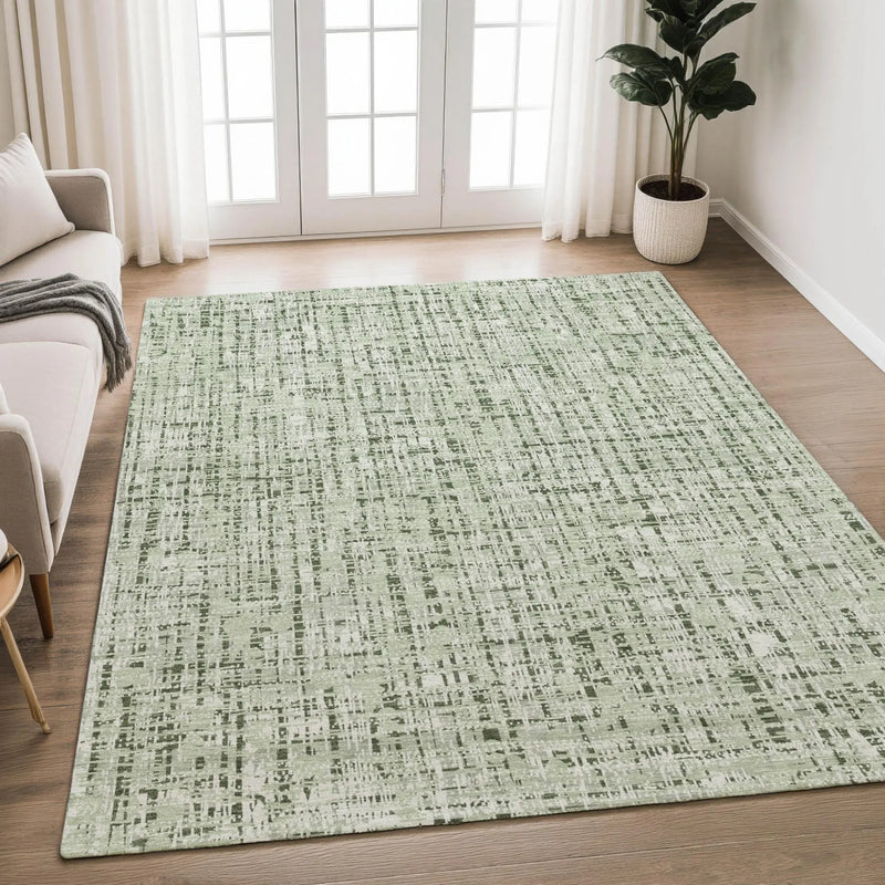 10' X 14' Green And Brown Abstract Washable Indoor Outdoor Area Rug Homeroots Outdoor