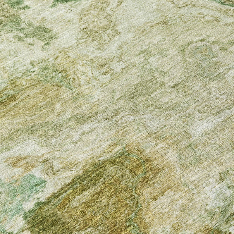 10' X 14' Green And Brown Abstract Washable Indoor Outdoor Area Rug Homeroots Outdoor