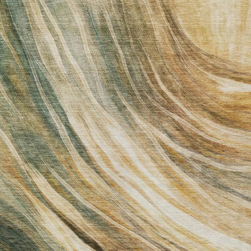 10' X 14' Green And Brown Abstract Washable Indoor Outdoor Area Rug Homeroots Outdoor