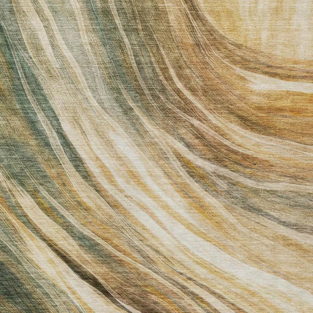 10' X 14' Green And Brown Abstract Washable Indoor Outdoor Area Rug Homeroots Outdoor