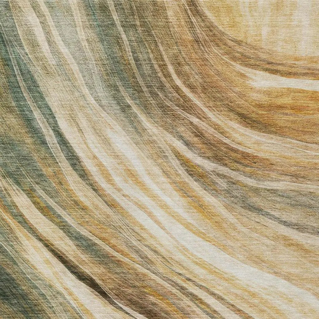 10' X 14' Green And Brown Abstract Washable Indoor Outdoor Area Rug Homeroots Outdoor