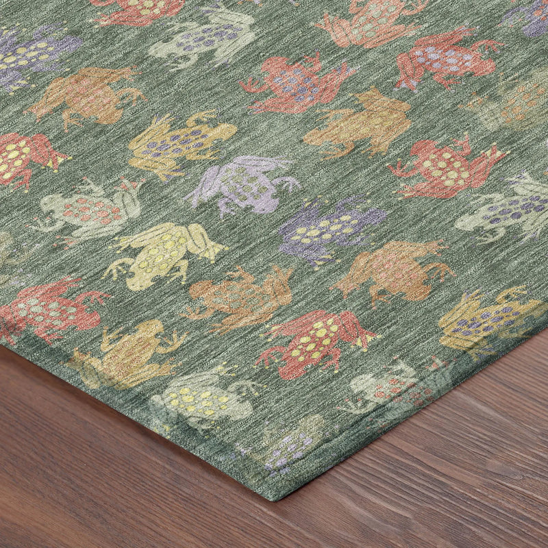 10' X 14' Green And Brown Geometric Washable Indoor Outdoor Area Rug Homeroots Outdoor