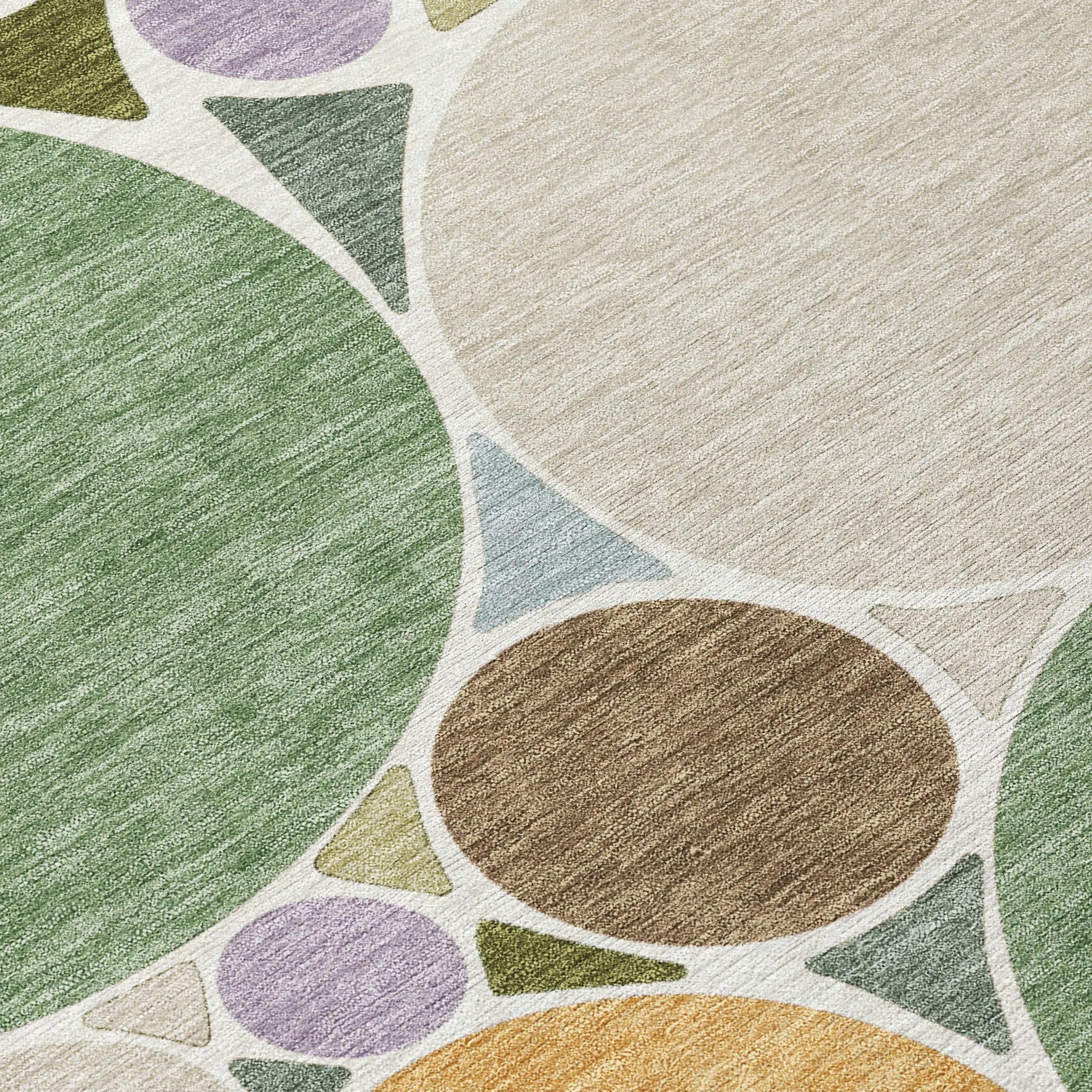 10' X 14' Green And Brown Geometric Washable Indoor Outdoor Area Rug Homeroots Outdoor