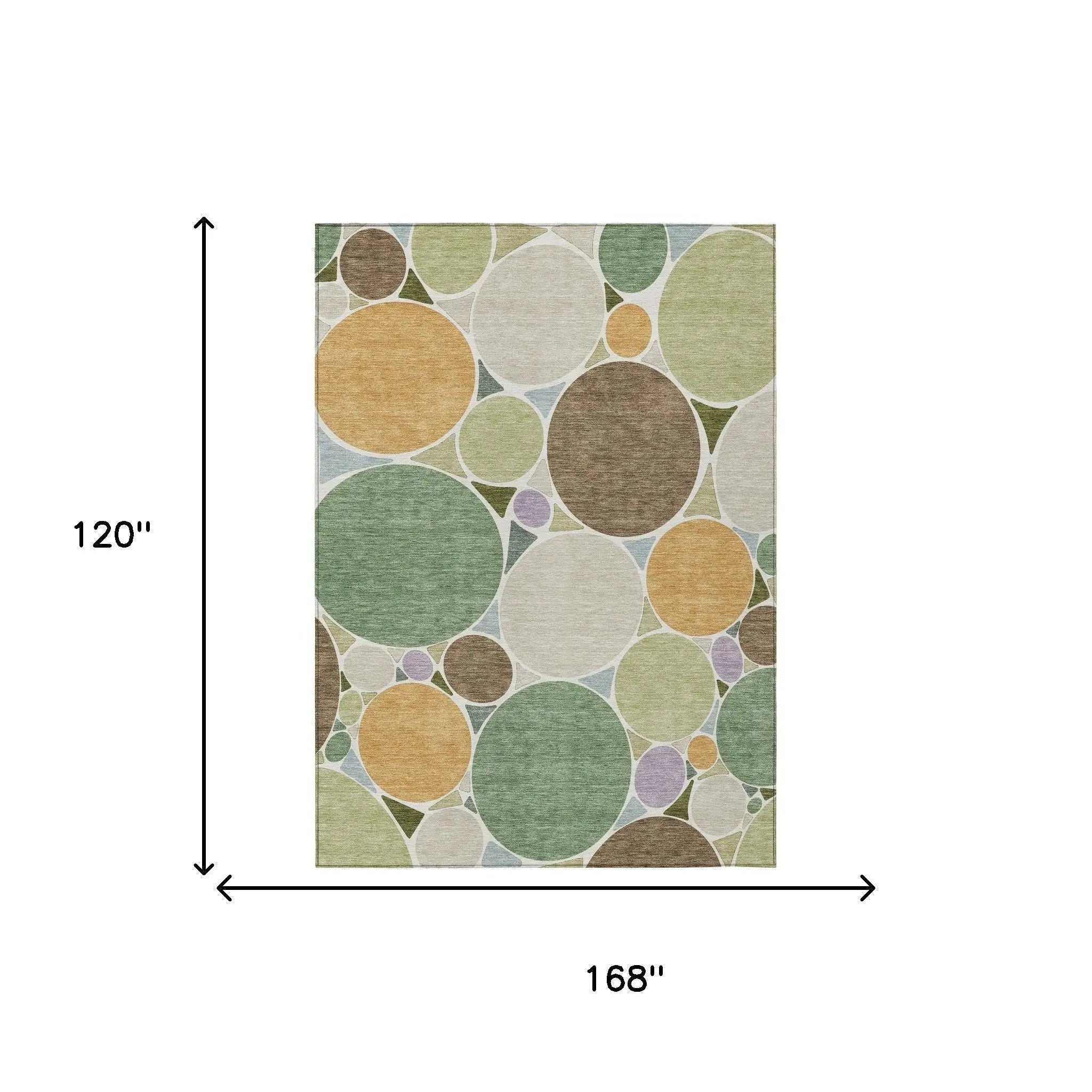 10' X 14' Green And Brown Geometric Washable Indoor Outdoor Area Rug Homeroots Outdoor
