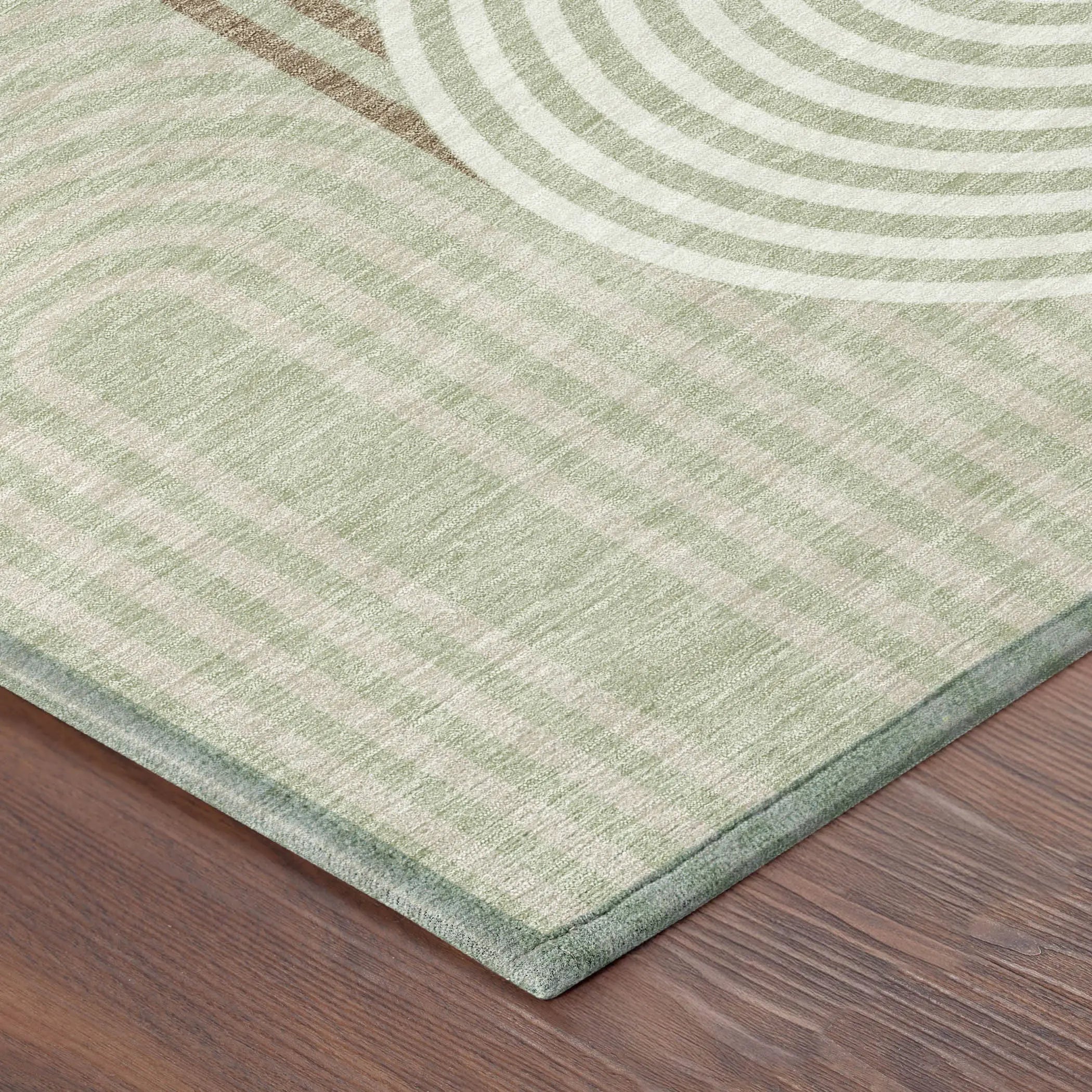 10' X 14' Green And Brown Geometric Washable Indoor Outdoor Area Rug Homeroots Outdoor