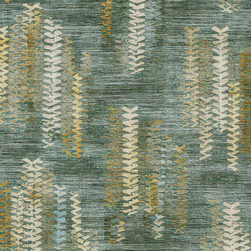 10' X 14' Green And Brown Striped Washable Indoor Outdoor Area Rug Homeroots Outdoor