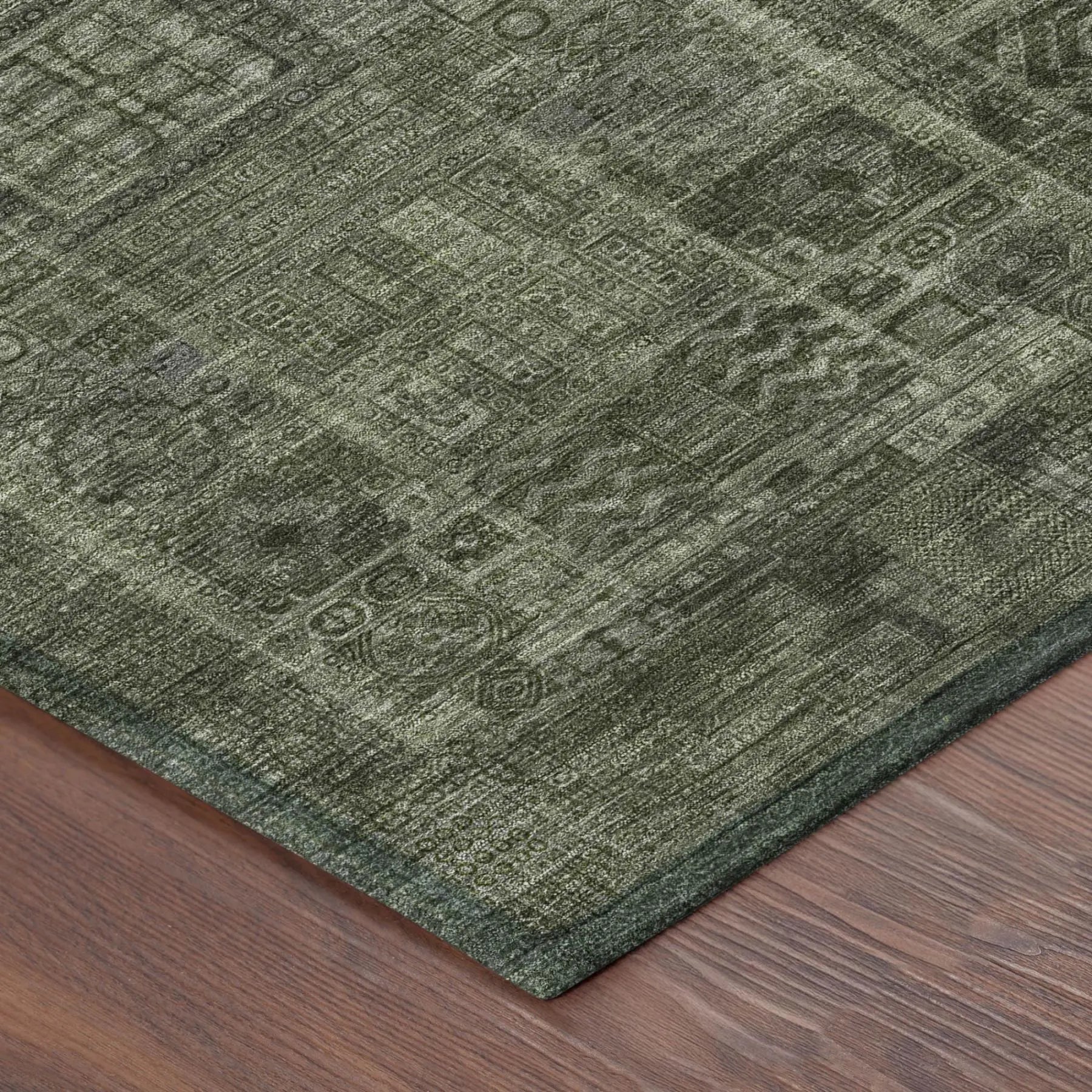10' X 14' Green And Chocolate Oriental Washable Indoor Outdoor Area Rug Homeroots Outdoor