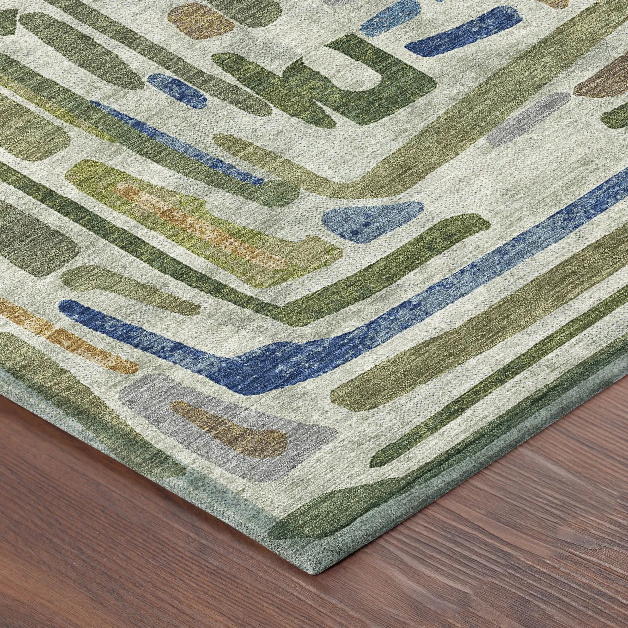10' X 14' Green And Copper Abstract Washable Indoor Outdoor Area Rug Homeroots Outdoor