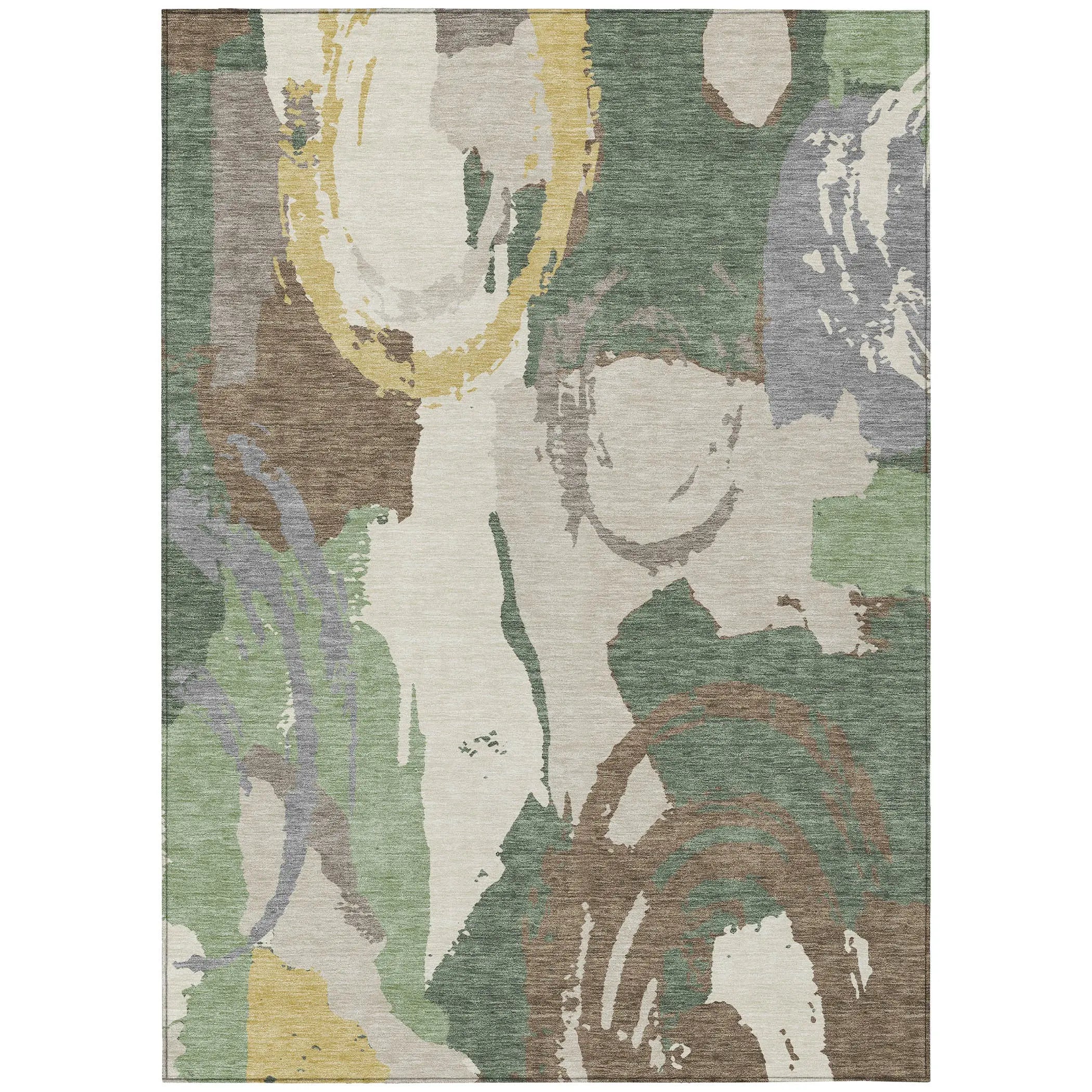 10' X 14' Green And Denim Blue Abstract Washable Indoor Outdoor Area Rug Homeroots Outdoor