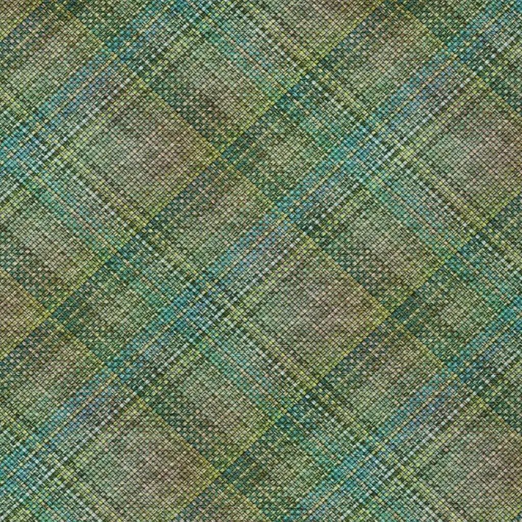 10' X 14' Green And Emerald Plaid Washable Indoor Outdoor Area Rug Homeroots Outdoor