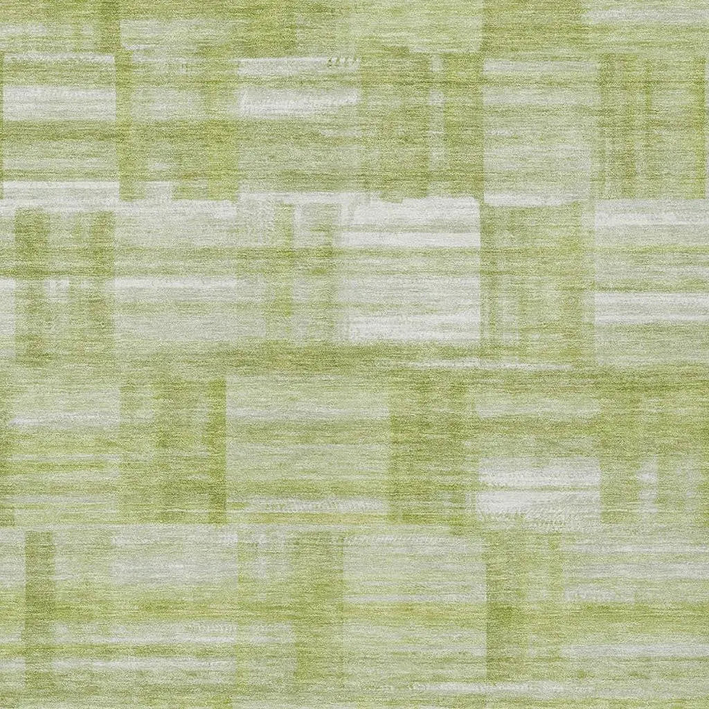 10' X 14' Green And Fern Green Striped Washable Indoor Outdoor Area Rug Homeroots Outdoor