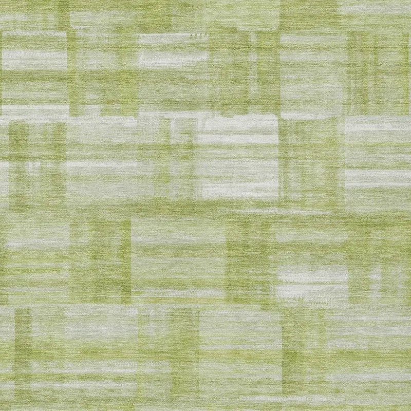 10' X 14' Green And Fern Green Striped Washable Indoor Outdoor Area Rug Homeroots Outdoor