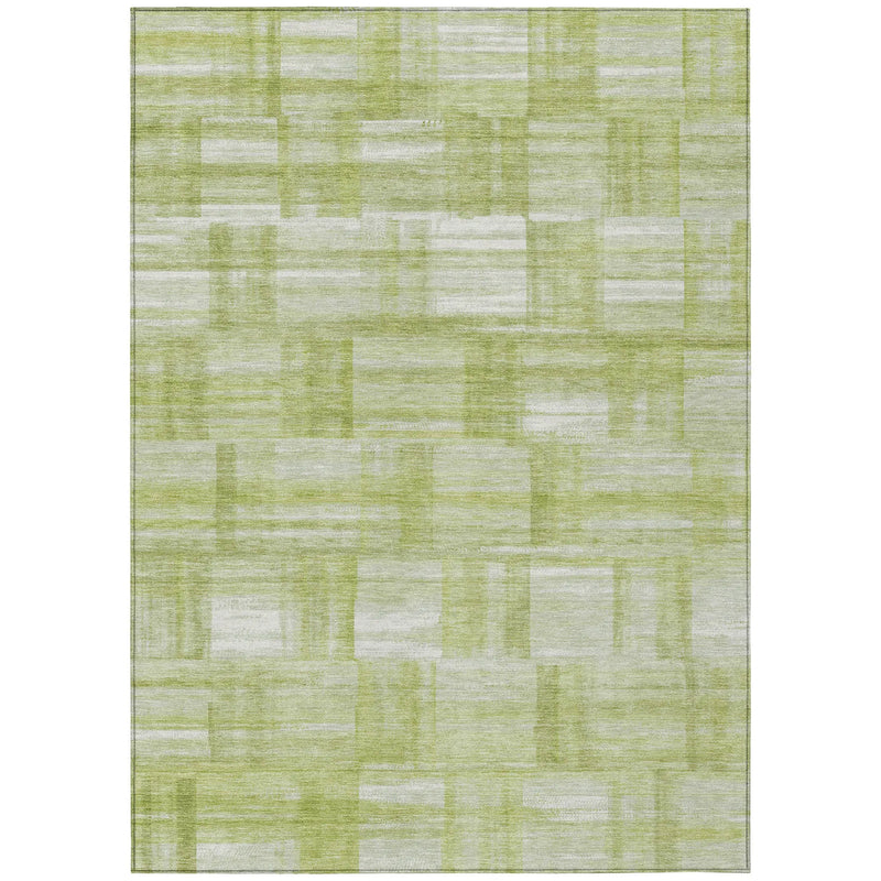 10' X 14' Green And Fern Green Striped Washable Indoor Outdoor Area Rug Homeroots Outdoor