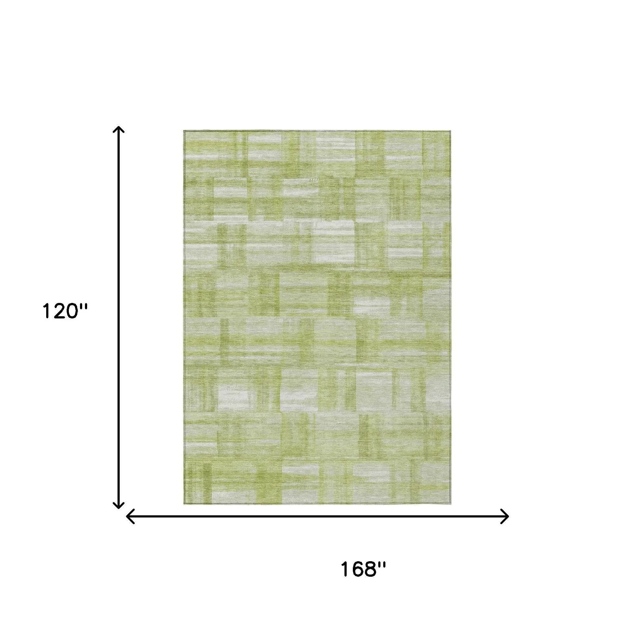 10' X 14' Green And Fern Green Striped Washable Indoor Outdoor Area Rug Homeroots Outdoor