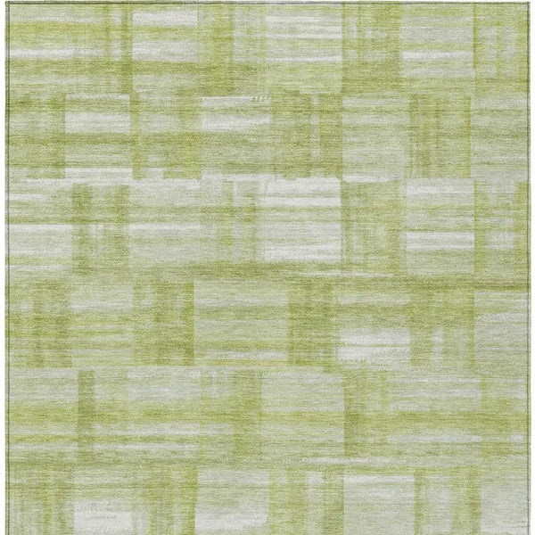10' X 14' Green And Fern Green Striped Washable Indoor Outdoor Area Rug Homeroots Outdoor